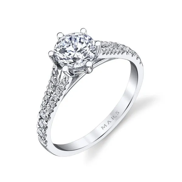 18K White Gold Semi-Mount Ring with 0.24ctw Round Diamonds – Size 6.5 Marc Robinson Jewelers Round Rock, TX