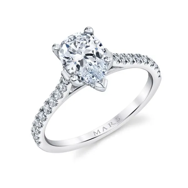14K White Gold Semi-Mount Ring with 0.27ctw Round Diamonds, Size 6.5 Marc Robinson Jewelers Round Rock, TX