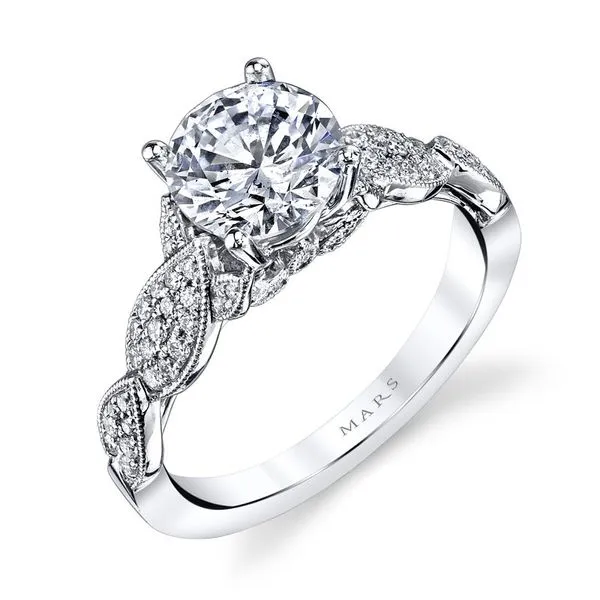 14K White Gold Semi-Mount Ring with 0.26ctw Round Diamonds – Size 6.5 Marc Robinson Jewelers Round Rock, TX