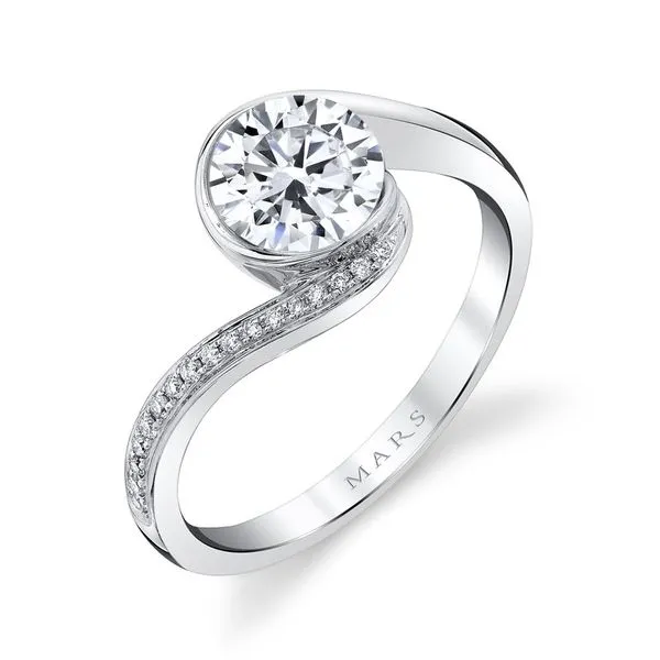 14K White Gold Semi-Mount Ring with Round Diamonds - Size 6.5 Marc Robinson Jewelers Round Rock, TX