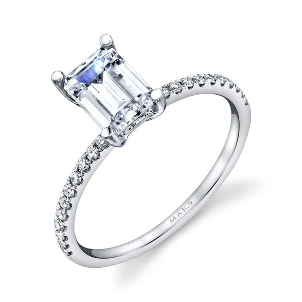 14K White Gold Semi-Mount Ring with 24 Round Diamonds (0.15ctw), Size 6.5 Marc Robinson Jewelers Round Rock, TX