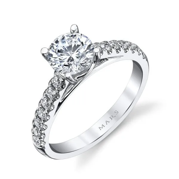 14K White Gold Semi-Mount Ring with 0.25ctw Illusion Set Diamonds - Size 6.5 Marc Robinson Jewelers Round Rock, TX