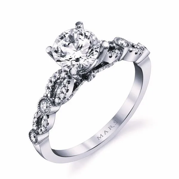 14K White Gold 0.22ctw Diamond Semi-Mount Engagement Ring Marc Robinson Jewelers Round Rock, TX