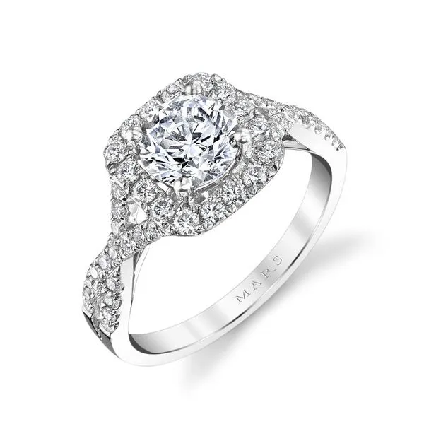14K White Gold 0.46 CTW MARS Semi-Mount Engagement Ring Marc Robinson Jewelers Round Rock, TX