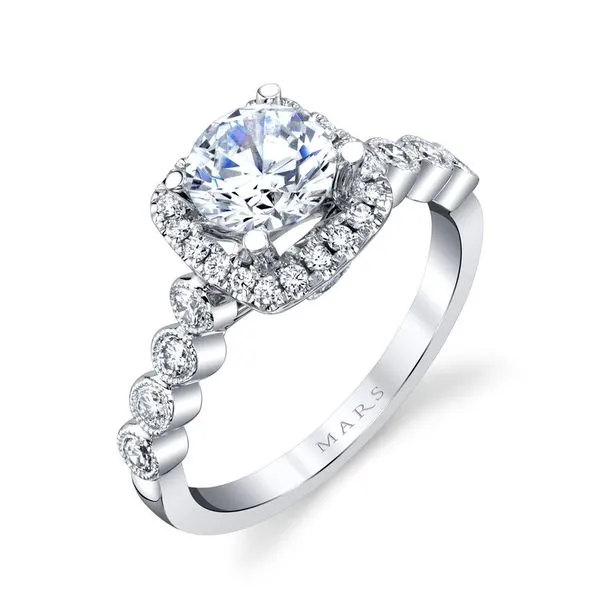 14K White Gold 0.47ctw MARS Semi-Mount Engagement Ring Marc Robinson Jewelers Round Rock, TX