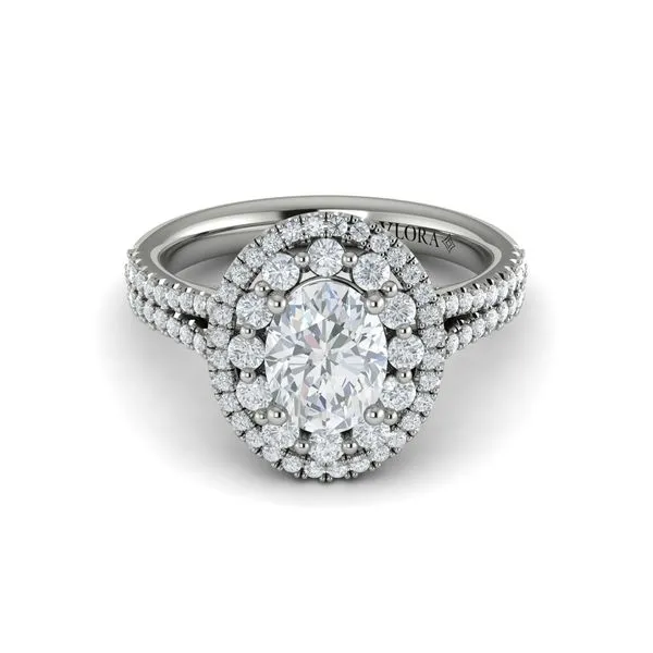 VSH20136-OV15WG 14 Karat White Vlora Double Halo Semi Mount Ring Marc Robinson Jewelers Round Rock, TX