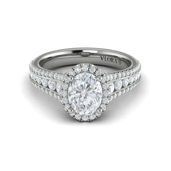 14 Karat White Gold 0.94tw Vlora Halo Semi Mount Ring | VSH20124-OV30WG Marc Robinson Jewelers Round Rock, TX