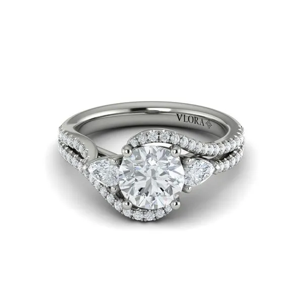 VST20023-RD15WG14 Karat White 0.73tw Vlora 3 Stone Semi Mount Ring - Luxury Engagement Ring Marc Robinson Jewelers Round Rock, TX