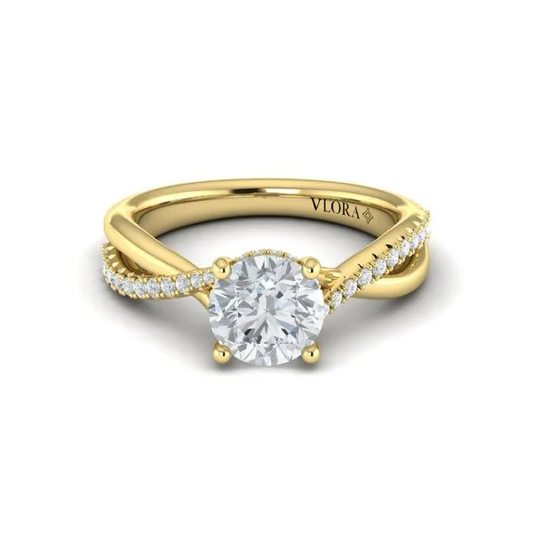 14K Yellow Gold Vlora Hidden Halo Semi-Mount Ring (0.29tw) Marc Robinson Jewelers Round Rock, TX