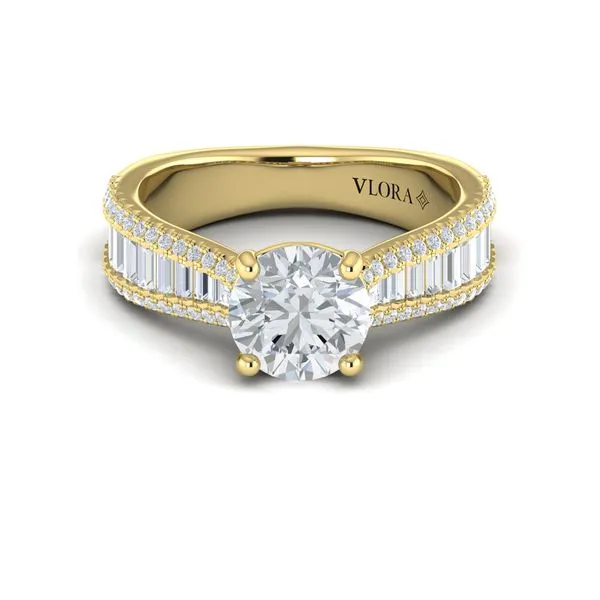 VSC20214-RD30YG 14 Karat Yellow Gold 0.94tw Vlora Accent Semi Mount Ring Marc Robinson Jewelers Round Rock, TX