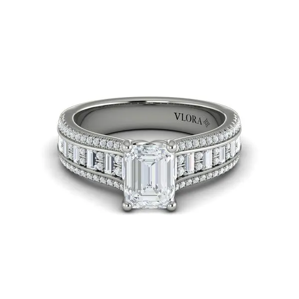VSC20222-EM15WG 14 Karat White 0.63tw Vlora Accent Semi Mount Ring | Luxury Jewelry Marc Robinson Jewelers Round Rock, TX