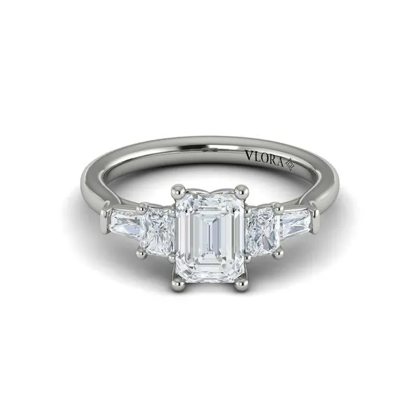 VSC20232-EM15WG 14 Karat White 0.57tw Vlora 5 Stone Semi Mount Ring Marc Robinson Jewelers Round Rock, TX
