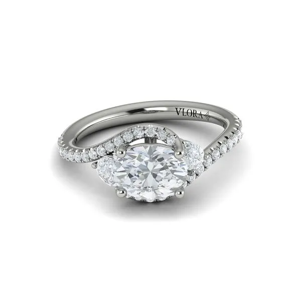 VSC20286-OV15WG14 Karat White 0.52tw Vlora Twisted Semi Mount Ring – Elegant Engagement Ring Marc Robinson Jewelers Round Rock, TX