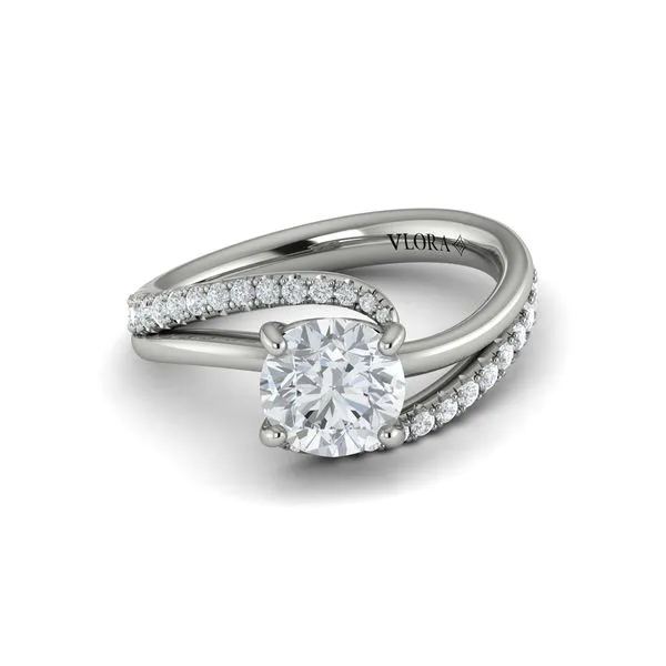 14K White Gold 0.38tw Vlora Twisted Semi Mount Ring Marc Robinson Jewelers Round Rock, TX