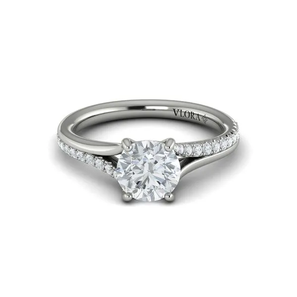 14K White Gold 0.23ctw Vlora Accent Semi Mount Ring Marc Robinson Jewelers Round Rock, TX