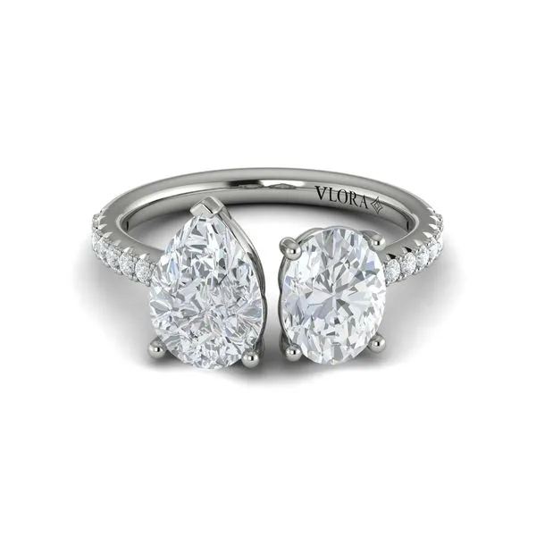 14K White Gold Semi-Mount Ring with 0.2ctw Two Stone Accent Marc Robinson Jewelers Round Rock, TX