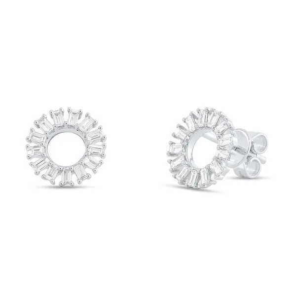 SC55007085 White 14 Karat Stud Earrings with 0.49tw Round Diamonds Marc Robinson Jewelers Round Rock, TX
