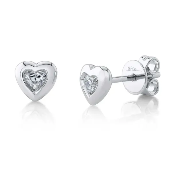 White 14 Karat Stud Earrings with 0.16tw Round Diamonds - SC55021438 Marc Robinson Jewelers Round Rock, TX