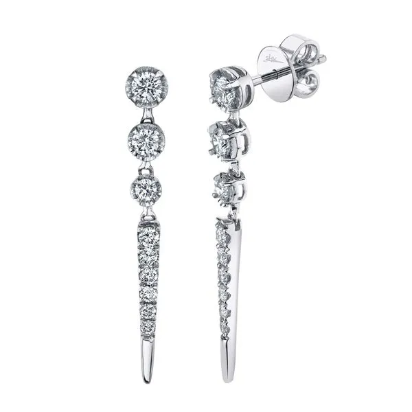 14K White Gold Drop Earrings with 0.84ctw Round Diamonds Marc Robinson Jewelers Round Rock, TX