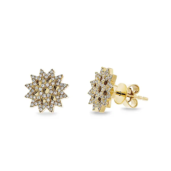 SC55004473 Yellow 14 Karat Stud Earrings with 0.26tw Round Diamonds Marc Robinson Jewelers Round Rock, TX