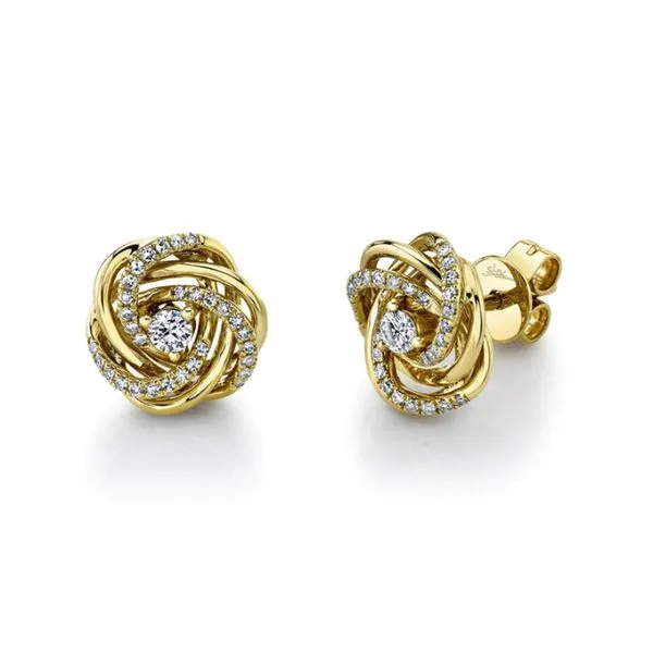 Yellow 14 Karat Stud Earrings with 0.26tw Round Diamonds | SC55021469 Marc Robinson Jewelers Round Rock, TX