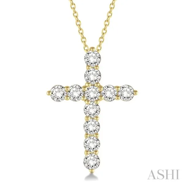 Lady's Yellow 14K Gold Drop Pendant with 2.00tw Round Diamonds – 18