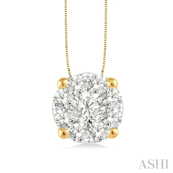 14K Yellow Gold Diamond Pendant Necklace – 1.00ctw, 18