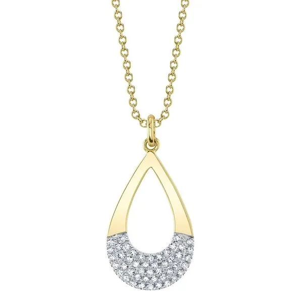 SC55025594RD Lady's Yellow 14 Karat Pave Pendant with 0.12tw Round Diamonds – 18