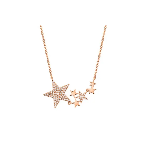 0.18 CT 14K Rose Gold Diamond Star Necklace SC55006074 Marc Robinson Jewelers Round Rock, TX