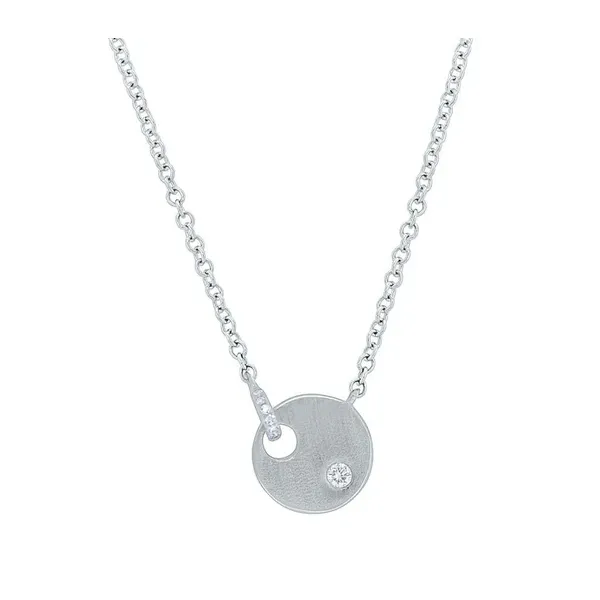 Shy Creation 0.05 CT Diamond Matte Circle Necklace SC55003997V2 Marc Robinson Jewelers Round Rock, TX