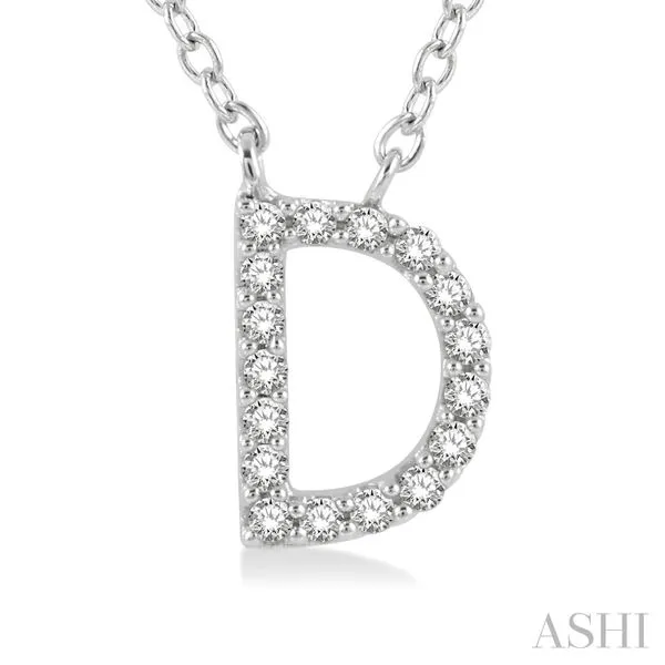 10K White Gold D Initial Diamond Necklace – Elegant & Timeless Marc Robinson Jewelers Round Rock, TX