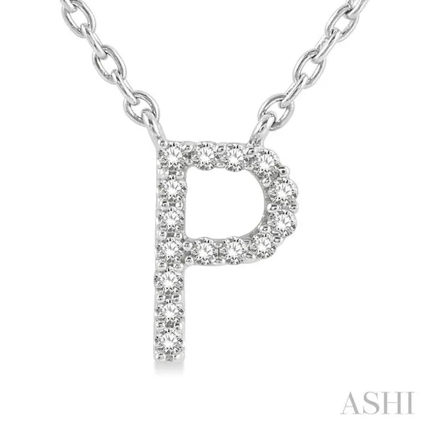 D. Geller Collection 10K White Gold Diamond Letter Necklace Marc Robinson Jewelers Round Rock, TX