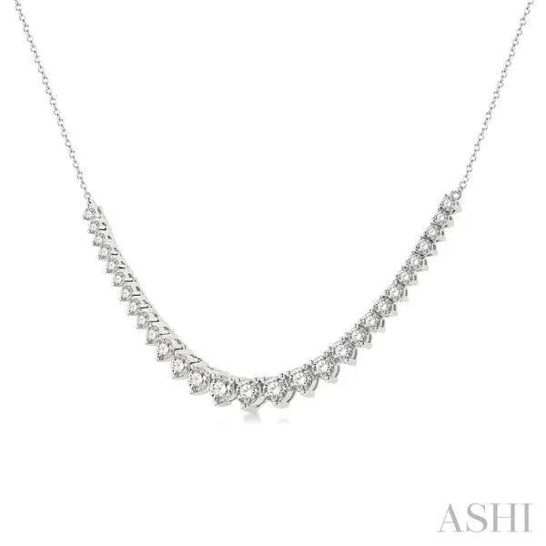 Lady's White 14K Open Link Necklace with 2.00ct Round Diamonds – 18