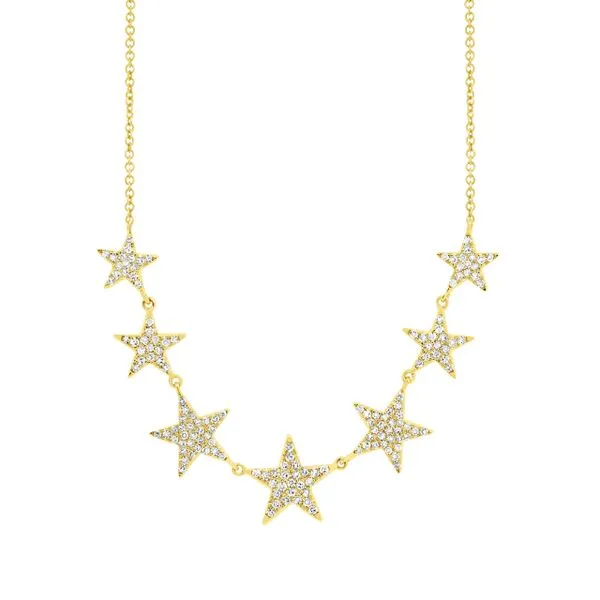 SC55003920 - 14K Yellow Gold Diamond Seven-Star Necklace Marc Robinson Jewelers Round Rock, TX