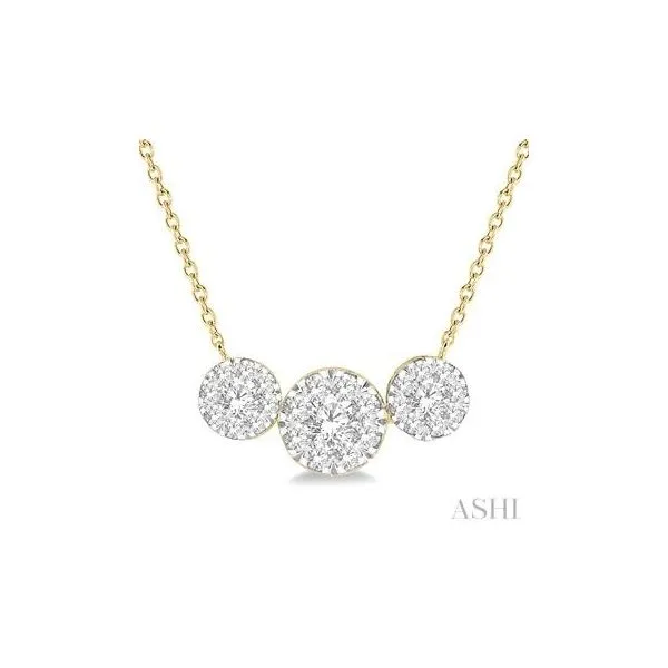 Lady's 14K Yellow/White Gold Open Link Necklace with 1.00ctw Round Diamonds – 18