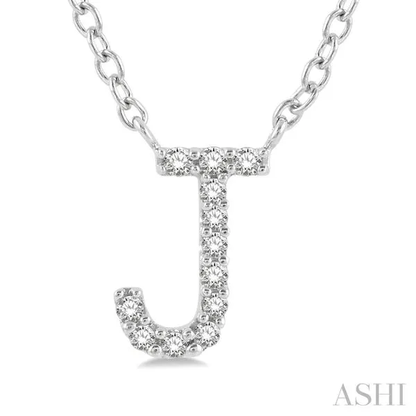 10K White Gold J Initial Diamond Necklace – Elegant & Timeless Marc Robinson Jewelers Round Rock, TX