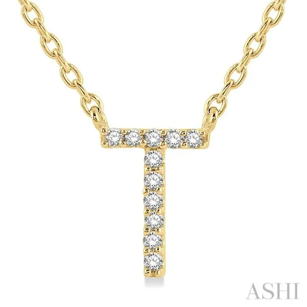 ASHI 'T' Diamond Initial Pendant - 18