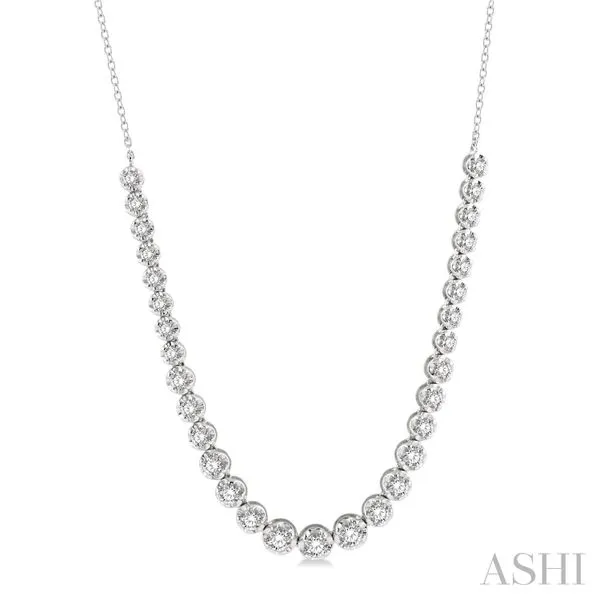 Lady's White 14 Karat Illusion Necklace - 18