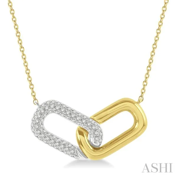 14K Yellow & White Gold Collar Necklace with 0.25ct Diamonds – 18