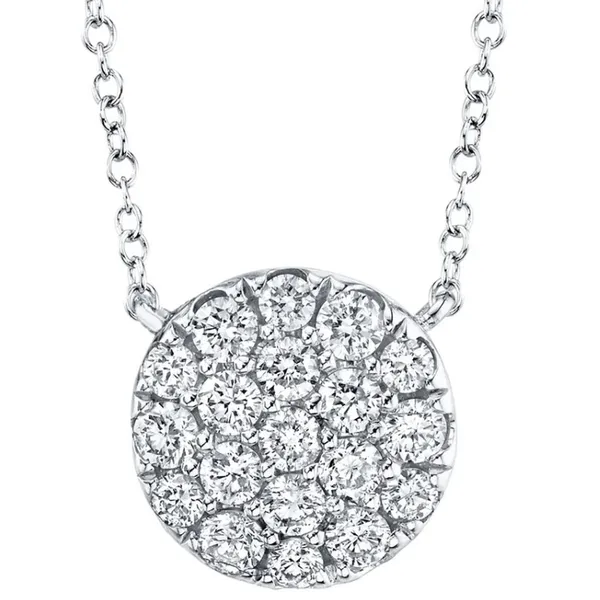 Lady's White 14 Karat Open Link Necklace with 0.43tw Round Diamonds - 18