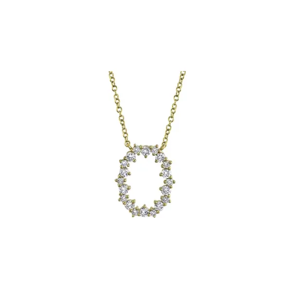 Lady's Yellow Polished 14 Karat Open Link Necklace with 0.36tw Round Diamonds – 18