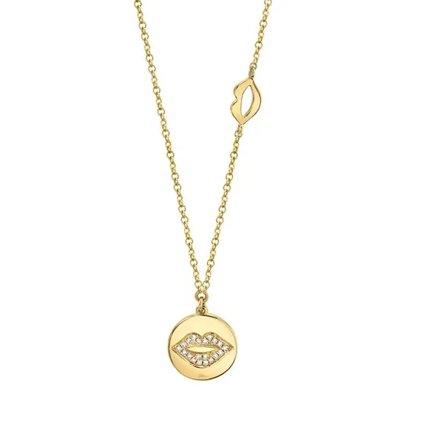 14K Yellow Gold Open Link Necklace with 0.05ct Round Diamonds – 18