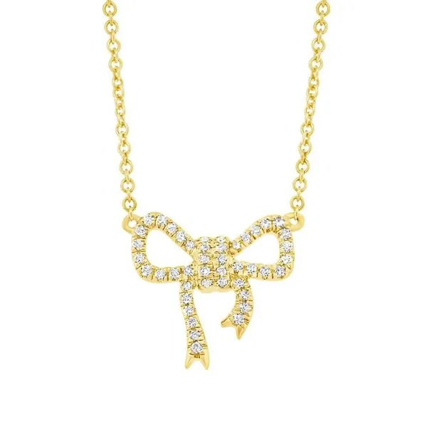 SC55003686 Lady's Yellow 14 Karat Open Link Necklace with 0.11ct Round Diamonds - 18