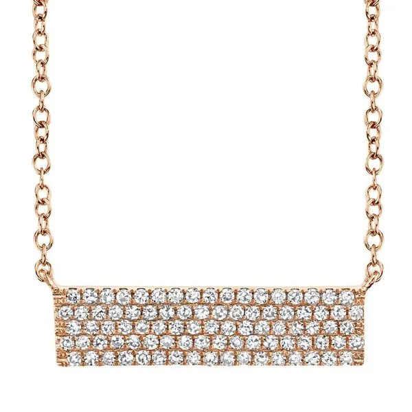 Lady's Rosé 14 Karat Open Link Necklace with 0.25tw Round Diamonds – 18