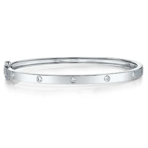 Lady's White 14 Karat Bangle Diamond Bracelet – 7