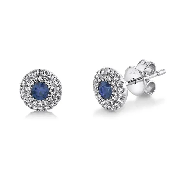 14K White Gold Diamond & Sapphire Stud Earrings – Elegant & Timeless Marc Robinson Jewelers Round Rock, TX