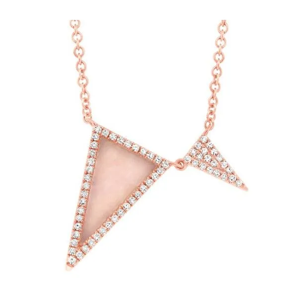 Lady's Rosé 14K Necklace with Diamonds & Trillian Opals – 18