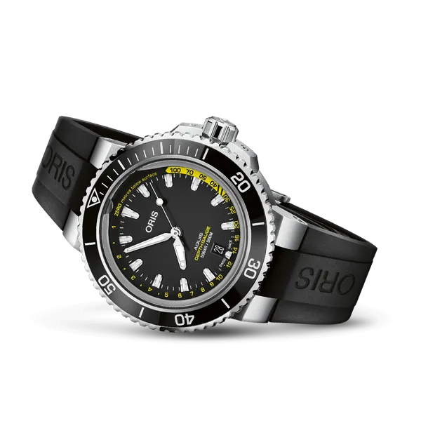 Oris Aquis Depth Gauge Diving Watch for Men 01 733 7755 4154-SET RS | 45.8mm, Innovative Depth Measurement Marc Robinson Jewelers Round Rock, TX