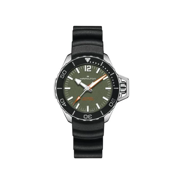 Khaki Navy Frogman Auto 41mm | H77455360 | Automatic Watch with 300m Water Resistance Marc Robinson Jewelers Round Rock, TX