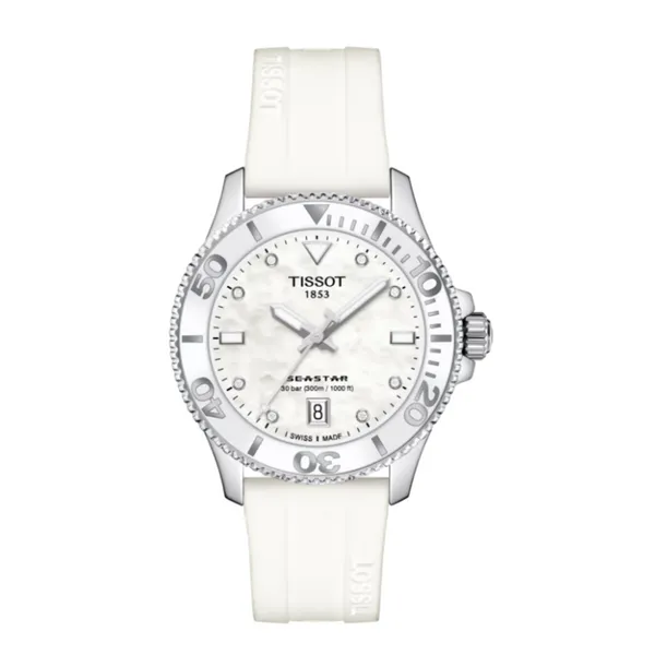 Tissot T1202101711600 Seastar 1000 T-Sport Watch for Women - White Silicon Strap, Swiss Quartz Movement, Water Resistant Marc Robinson Jewelers Round Rock, TX